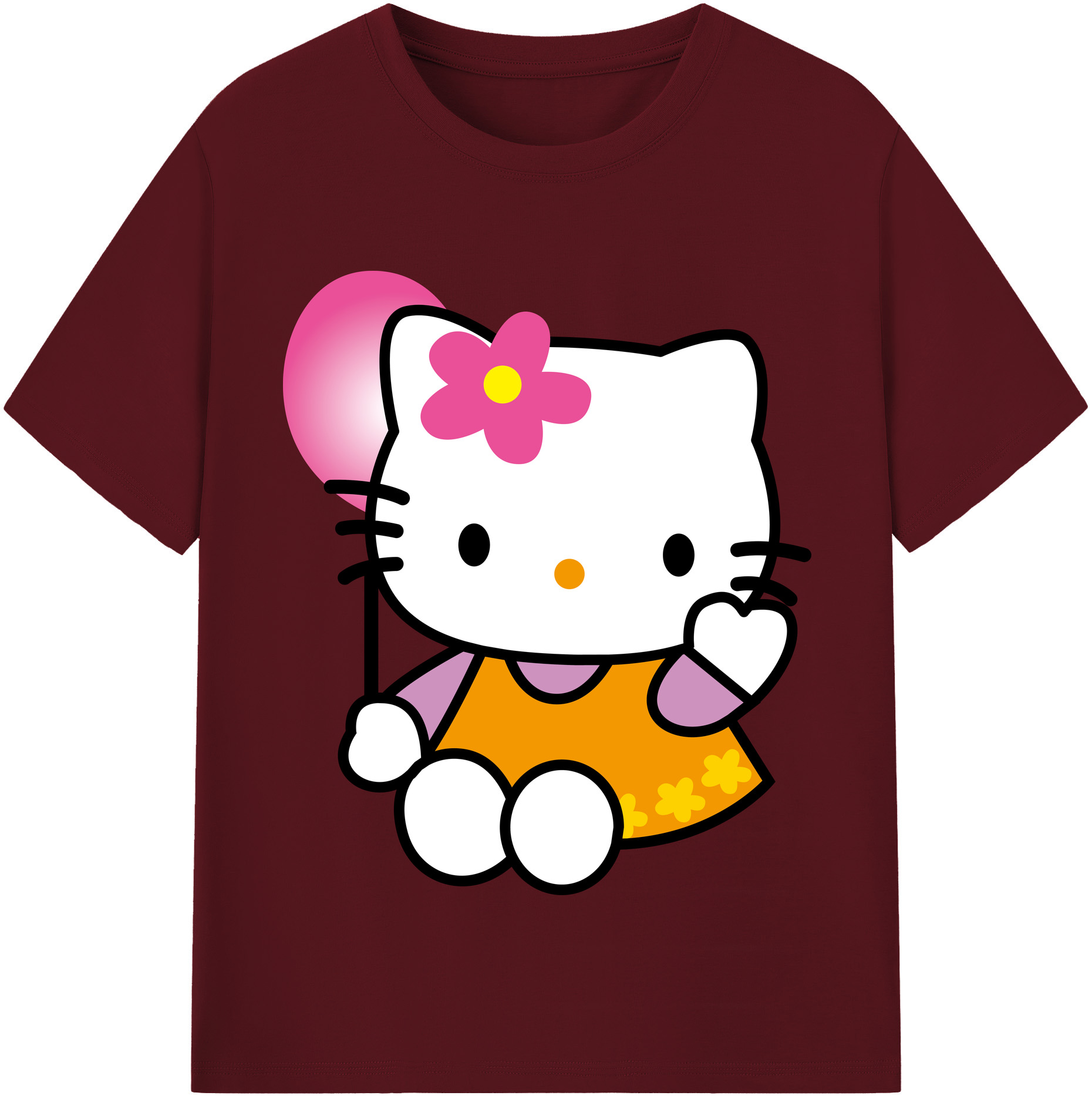 （画像用） Hello Kitty ハローキティ 綿100％半袖Tシャツ（フロントプリント）